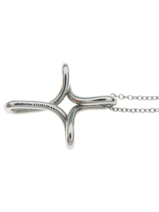 Tiffany & Co. Sterling Silver Elsa Peretti Infinity Cross  Tiffany & Co Infinity Cross Necklace Pendant Chain Silver